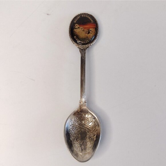 Vtg Silverplate Black Hills South Dakota Collector Souvenir Spoon Mount Rushmore - Picture 1 of 6
